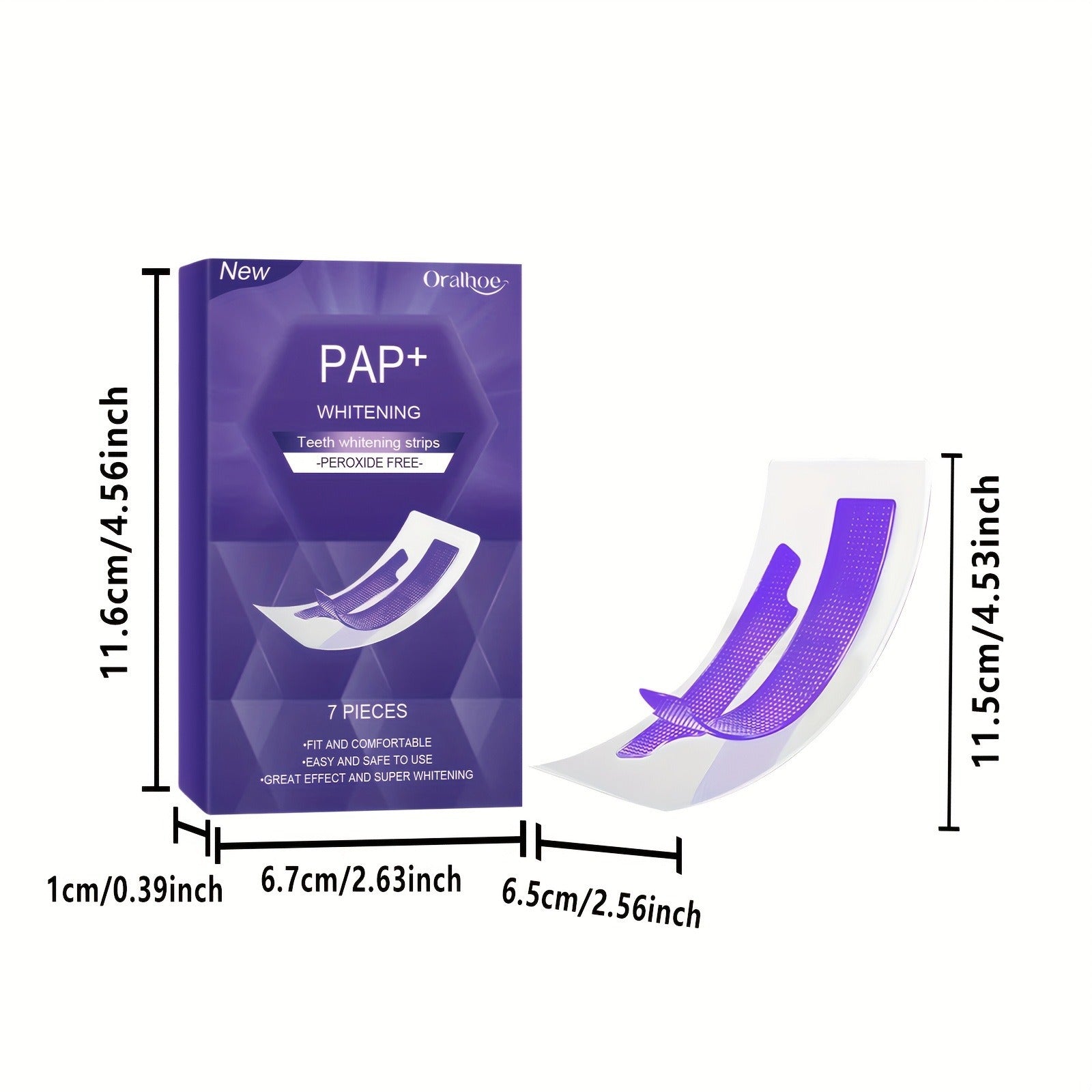 Whitening Teeth Strips, Purple Teeth Strips, Dry-application